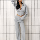 Hooded corset top in Grey