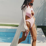 Long mesh cape in Milk