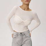 Top with a draped detail in Milk
