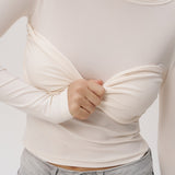 Top with a draped detail in Milk