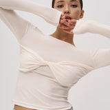 Top with a draped detail in Milk