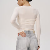 Top with a draped detail in Milk