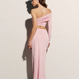 Knot-detail skirt in Powder pink