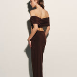 Knot-detail skirt in Chocolate