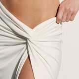 Knot-detail skirt in Milk