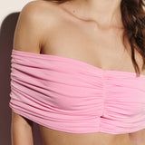 Off-the-shoulder crop top in Pink