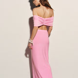 Off-the-shoulder crop top in Pink