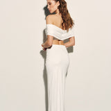 Knot-detail skirt in Milk