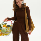 Soft Touch suit in Chocolate
