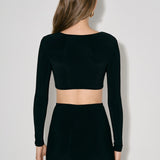 Basic cropped top in Black