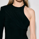 Asymmetric draped body in Black