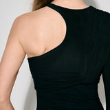 Asymmetric draped body in Black