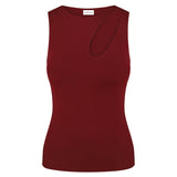 Top with a sculpted neckline in Burgundy