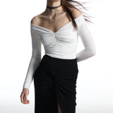 Skirt with draping and slit in Black