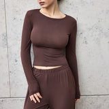 Soft Touch top in Chocolate