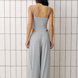 Balloon pants with side slits in Grey