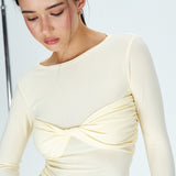 Top with a draped detail in Butter Yellow