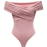 Bodysuit with open shoulders in Pink