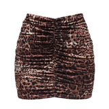 Mini skirt with pleats in Leopard