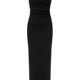 Maxi dress with draping in Black