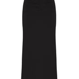 Maxi skirt with a gather in Black