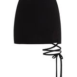 Skort with a slit in Black