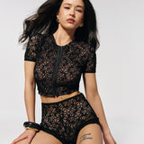 Lace shorts in Black