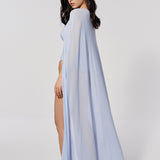Semi-sheer cape in Light blue