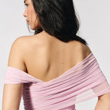 Asymmetrical bodysuit in Lavender pink