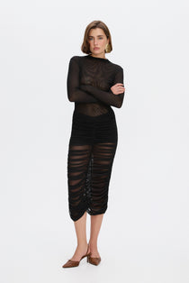 Draped midi skirt in Black, photo 1