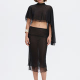 Short mesh cape in Black