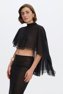 Short mesh cape in Black, photo 1