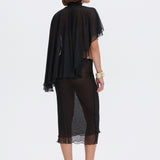 Short mesh cape in Black