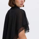 Short mesh cape in Black
