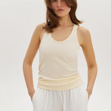 Basic set of 3 Tank Tops in Milk+Butter Yellow+Chocolate