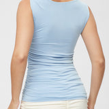 Top with a twist on the shoulder Light Blue