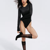 Rhinestone bodysuit in Black