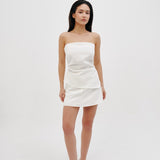 Asymmetric corset top in Milk