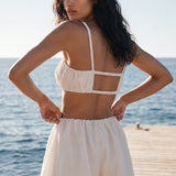 Tencel ruched top in Milk