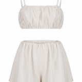 Tencel ruched top in Milk