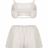 Tencel ruched top in Milk
