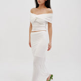 Maxi skirt in Milk