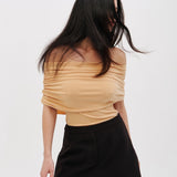 Off-the-shoulder top in Butter Yellow
