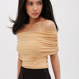 Off-the-shoulder top in Butter Yellow