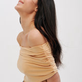 Off-the-shoulder top in Butter Yellow