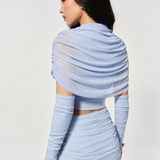 Knit mitten sleeves in Light blue