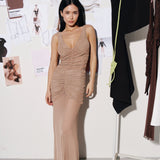 Mesh maxi skirt in Cream