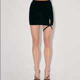 Skort with a slit in Black