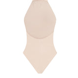Halter bodysuit with an open back in Cream