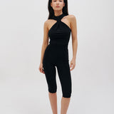 Bodysuit with a decorative knot at the neck in Black